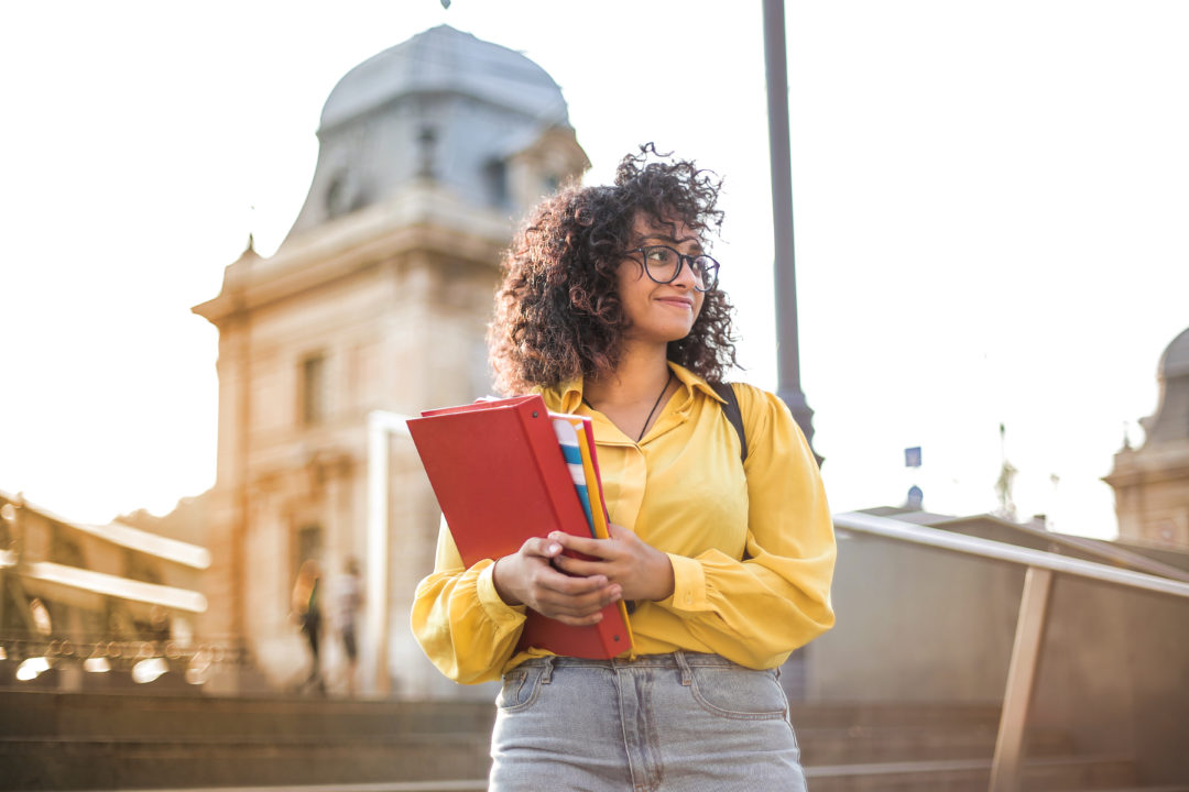 woman ready for college